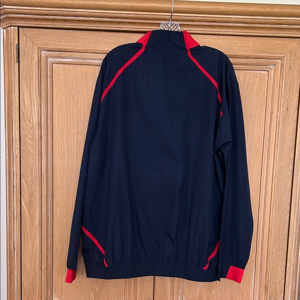 Nike Men's Dark Blue and Red Windbreaker - Picture 2 of 6